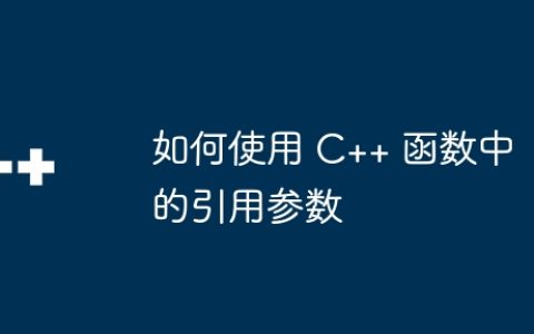 如何使用 C++ 函数中的引用参数