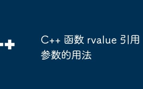 C++ 函数 rvalue 引用参数的用法