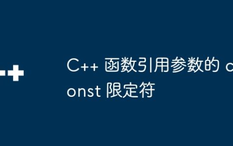C++ 函数引用参数的 const 限定符