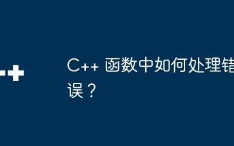 C++ 函数中如何处理错误？