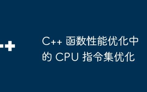 C++ 函数性能优化中的 CPU 指令集优化