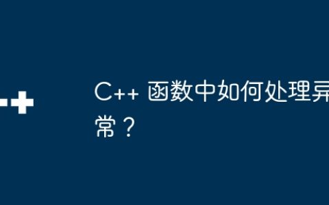 C++ 函数中如何处理异常？