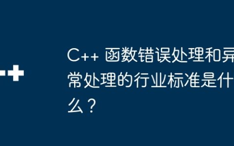 C++ 函数错误处理和异常处理的行业标准是什么？
