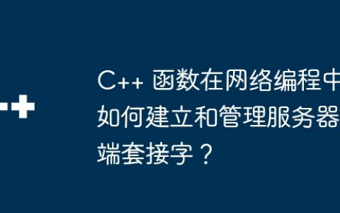 C++ 函数在网络编程中如何建立和管理服务器端套接字？