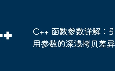 C++ 函数参数详解：引用参数的深浅拷贝差异