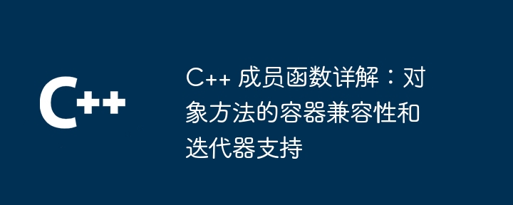 C++ 成员函数详解:对象方法的容器兼容性和迭代器支持