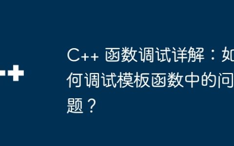 C++ 函数调试详解：如何调试模板函数中的问题？