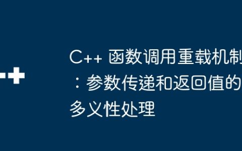 C++ 函数调用重载机制：参数传递和返回值的多义性处理
