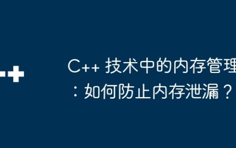 C++ 技术中的内存管理：如何防止内存泄漏？