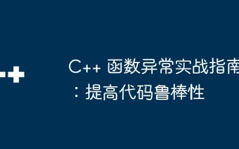 C++ 函数异常实战指南：提高代码鲁棒性