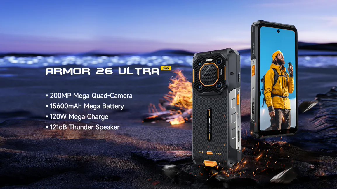 三防手机 Ulefone Armor 26 Ultra 发布:121dB 扬声器 + 15600mAh 电池