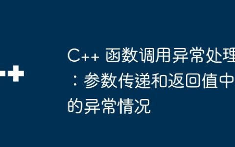 C++ 函数调用异常处理：参数传递和返回值中的异常情况