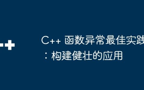 C++ 函数异常最佳实践：构建健壮的应用