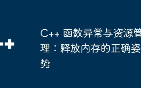 C++ 函数异常与资源管理：释放内存的正确姿势