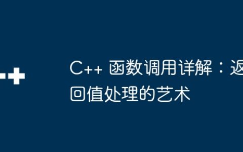 C++ 函数调用详解：返回值处理的艺术