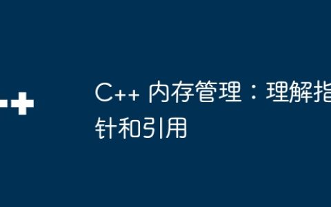 C++ 内存管理：理解指针和引用