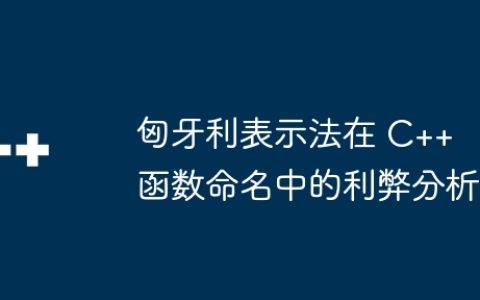匈牙利表示法在 C++ 函数命名中的利弊分析