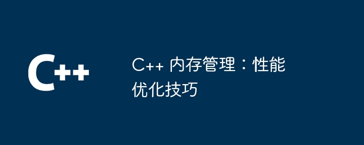 C++ 内存管理:性能优化技巧