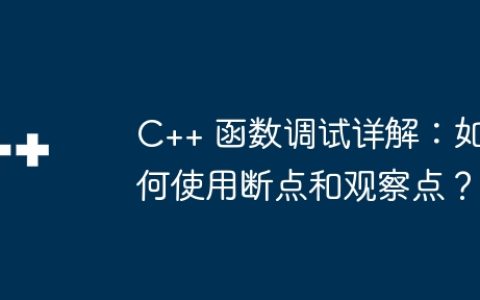 C++ 函数调试详解：如何使用断点和观察点？