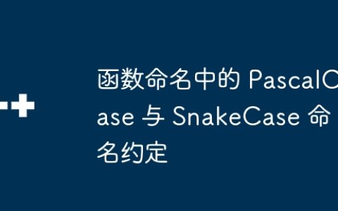 函数命名中的 PascalCase 与 SnakeCase 命名约定