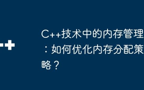 C++技术中的内存管理：如何优化内存分配策略？