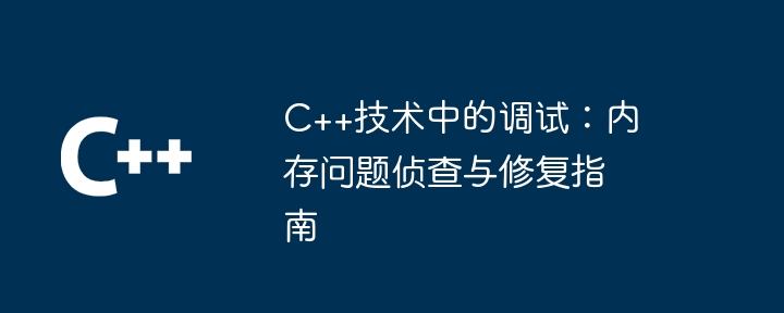 C++技术中的调试:内存问题侦查与修复指南