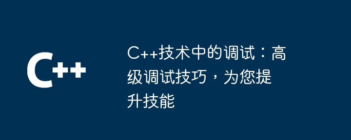 C++技术中的调试:高级调试技巧,为您提升技能