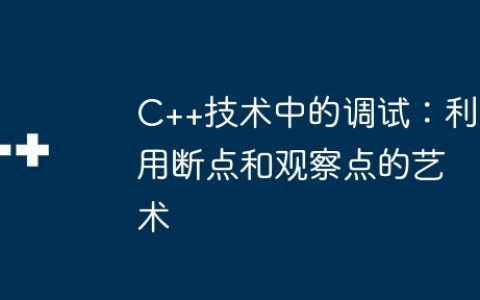 C++技术中的调试：利用断点和观察点的艺术
