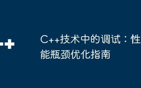 C++技术中的调试：性能瓶颈优化指南