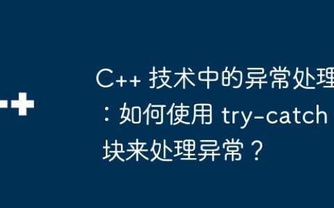 C++ 技术中的异常处理：如何使用 try-catch 块来处理异常？