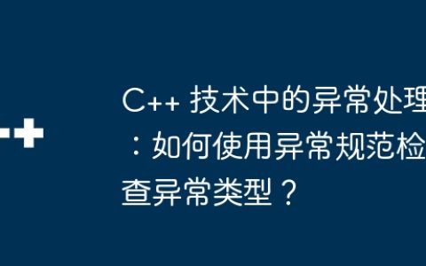 C++ 技术中的异常处理：如何使用异常规范检查异常类型？