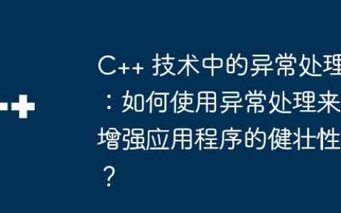 C++ 技术中的异常处理：如何使用异常处理来增强应用程序的健壮性？