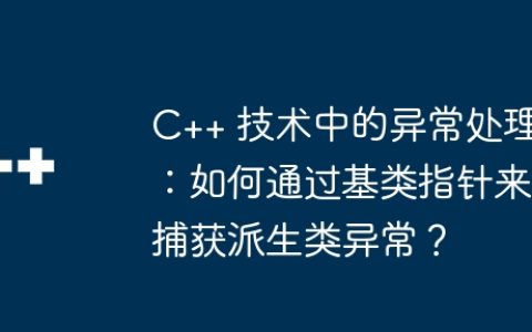 C++ 技术中的异常处理：如何通过基类指针来捕获派生类异常？