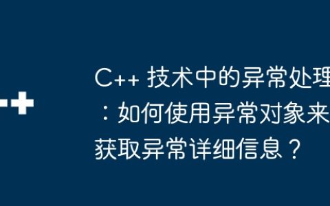 C++ 技术中的异常处理：如何使用异常对象来获取异常详细信息？