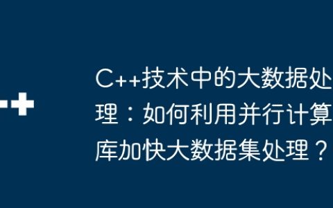 C++技术中的大数据处理：如何利用并行计算库加快大数据集处理？