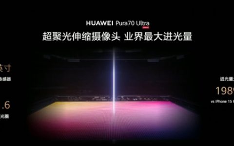 比iPhone 15 Pro Max高198%！余承东：华为Pura 70 Ultra实现业内最大进光量