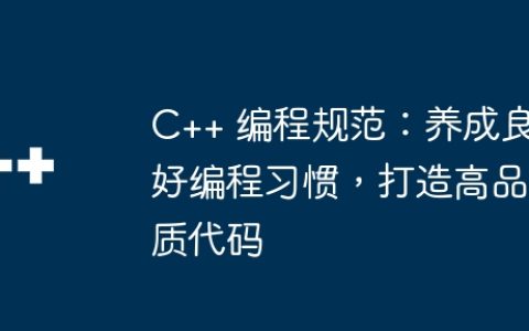 C++ 编程规范：养成良好编程习惯，打造高品质代码