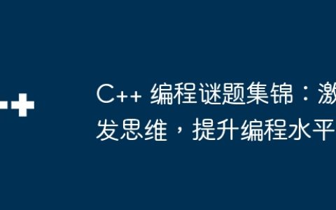 C++ 编程谜题集锦：激发思维，提升编程水平