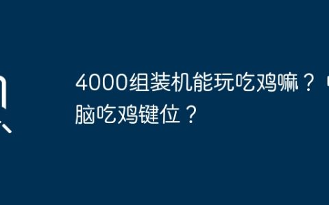 4000组装机能玩吃鸡嘛？ 电脑吃鸡键位？