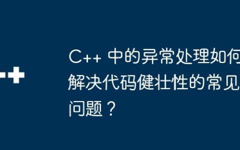 C++ 中的异常处理如何解决代码健壮性的常见问题？