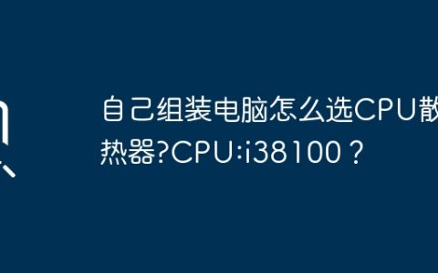 自己组装电脑怎么选CPU散热器?CPU:i38100？