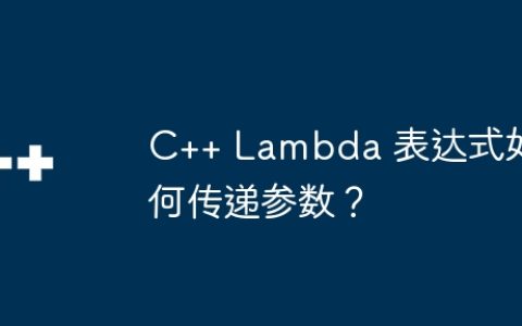 C++ Lambda 表达式如何传递参数？