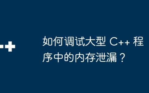 如何调试大型 C++ 程序中的内存泄漏？