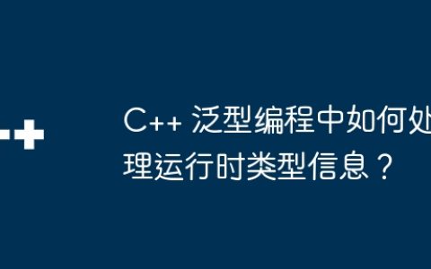 C++ 泛型编程中如何处理运行时类型信息？