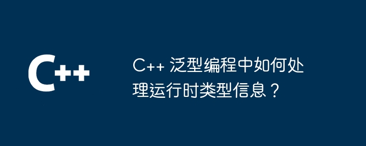 C++ 泛型编程中如何处理运行时类型信息?