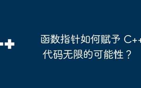 函数指针如何赋予 C++ 代码无限的可能性？