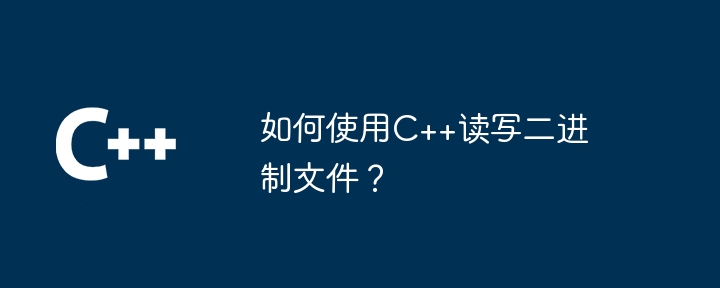 如何使用C++读写二进制文件?