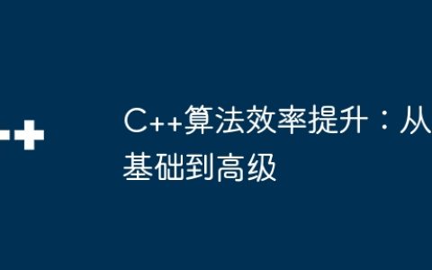 C++算法效率提升：从基础到高级