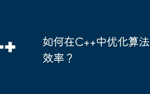 如何在C++中优化算法效率？