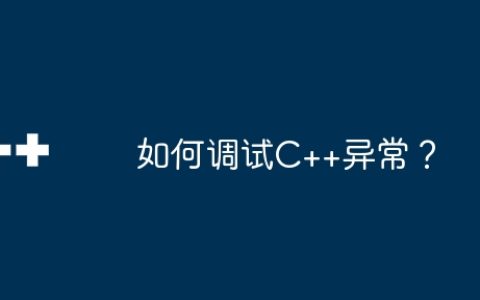 如何调试C++异常？